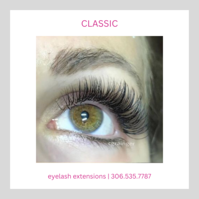 The difference between Classic, Volume and Hybrid Lashes | Classic Lashes | cg lash studio, regina sk
